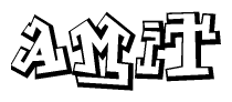 The clipart image features a stylized text in a graffiti font that reads Amit.