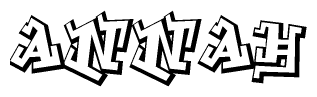 The clipart image depicts the word Annah in a style reminiscent of graffiti. The letters are drawn in a bold, block-like script with sharp angles and a three-dimensional appearance.