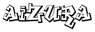 The clipart image features a stylized text in a graffiti font that reads Aizura.