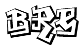 The image is a stylized representation of the letters Bre designed to mimic the look of graffiti text. The letters are bold and have a three-dimensional appearance, with emphasis on angles and shadowing effects.