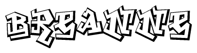 The clipart image features a stylized text in a graffiti font that reads Breanne.