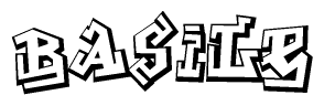 The clipart image features a stylized text in a graffiti font that reads Basile.