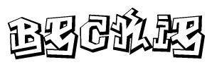 The clipart image features a stylized text in a graffiti font that reads Beckie.