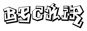 The clipart image features a stylized text in a graffiti font that reads Beckir.