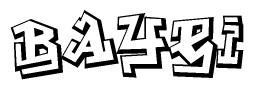 The clipart image features a stylized text in a graffiti font that reads Bayei.