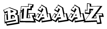 The clipart image features a stylized text in a graffiti font that reads Blaaaz.