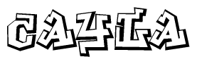 The clipart image features a stylized text in a graffiti font that reads Cayla.