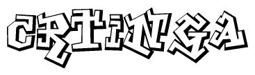 The clipart image depicts the word Crtinga in a style reminiscent of graffiti. The letters are drawn in a bold, block-like script with sharp angles and a three-dimensional appearance.