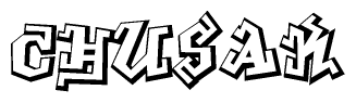 The clipart image features a stylized text in a graffiti font that reads Chusak.