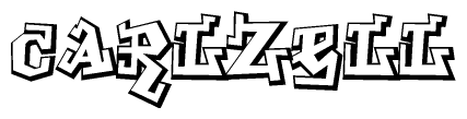 The clipart image features a stylized text in a graffiti font that reads Carlzell.