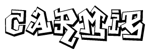 The clipart image features a stylized text in a graffiti font that reads Carmie.