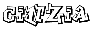 The clipart image features a stylized text in a graffiti font that reads Cinzia.