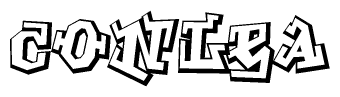 The image is a stylized representation of the letters Conlea designed to mimic the look of graffiti text. The letters are bold and have a three-dimensional appearance, with emphasis on angles and shadowing effects.