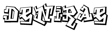 The clipart image features a stylized text in a graffiti font that reads Denirae.