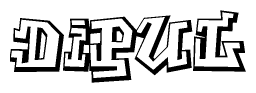 The clipart image features a stylized text in a graffiti font that reads Dipul.