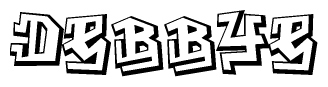 The clipart image features a stylized text in a graffiti font that reads Debbye.