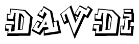 The clipart image features a stylized text in a graffiti font that reads Davdi.