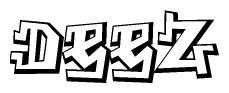 The clipart image features a stylized text in a graffiti font that reads Deez.