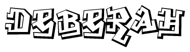 The clipart image depicts the word Deberah in a style reminiscent of graffiti. The letters are drawn in a bold, block-like script with sharp angles and a three-dimensional appearance.