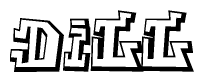 The clipart image features a stylized text in a graffiti font that reads Dill.