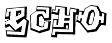The clipart image features a stylized text in a graffiti font that reads Echo.