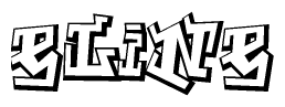 The clipart image features a stylized text in a graffiti font that reads Eline.