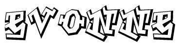 The clipart image features a stylized text in a graffiti font that reads Evonne.