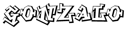 The clipart image features a stylized text in a graffiti font that reads Gonzalo.