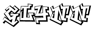 The clipart image features a stylized text in a graffiti font that reads Glynn.