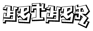 The clipart image features a stylized text in a graffiti font that reads Hether.