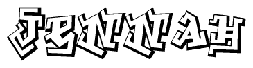 The clipart image features a stylized text in a graffiti font that reads Jennah.