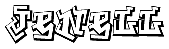 The clipart image features a stylized text in a graffiti font that reads Jenell.