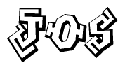 The clipart image depicts the word Jos in a style reminiscent of graffiti. The letters are drawn in a bold, block-like script with sharp angles and a three-dimensional appearance.