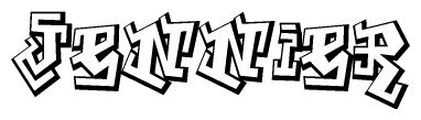 The clipart image features a stylized text in a graffiti font that reads Jennier.