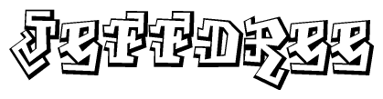 The clipart image features a stylized text in a graffiti font that reads Jeffdree.