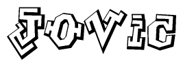 The clipart image features a stylized text in a graffiti font that reads Jovic.
