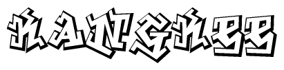 The clipart image features a stylized text in a graffiti font that reads Kangkee.