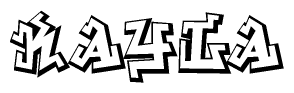 The clipart image features a stylized text in a graffiti font that reads Kayla.