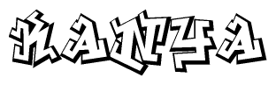 The clipart image features a stylized text in a graffiti font that reads Kanya.