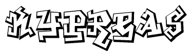 The clipart image features a stylized text in a graffiti font that reads Kypreas.
