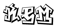 The clipart image features a stylized text in a graffiti font that reads Kem.