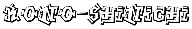 The clipart image features a stylized text in a graffiti font that reads Kono-shinichi.