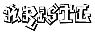 The clipart image depicts the word Kristl in a style reminiscent of graffiti. The letters are drawn in a bold, block-like script with sharp angles and a three-dimensional appearance.