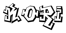 The clipart image features a stylized text in a graffiti font that reads Kori.