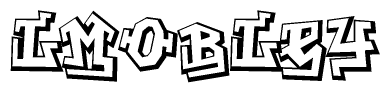 The clipart image depicts the word Lmobley in a style reminiscent of graffiti. The letters are drawn in a bold, block-like script with sharp angles and a three-dimensional appearance.