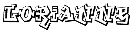 The clipart image features a stylized text in a graffiti font that reads Lorianne.