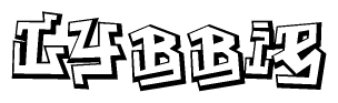 The clipart image features a stylized text in a graffiti font that reads Lybbie.