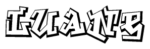 The clipart image features a stylized text in a graffiti font that reads Luane.