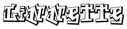 The clipart image features a stylized text in a graffiti font that reads Linnette.