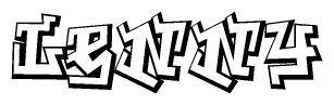 The clipart image features a stylized text in a graffiti font that reads Lenny.